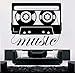 Produktbild wmyzfs Musik Stil Wandtattoo Musik Kassette Wandaufkleber Tonbandgerät Design Wandbild Music Player Aufkleber Für Wohnkultur 57x49 cm