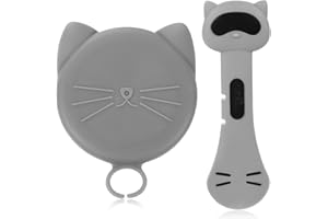 TOYMIS Pokrywki na Puszki na Karme dla Zwierzat, Mozna Myc w Zmywarce Uniwersalne Puszki na Karme dla Psów z Lyzeczka Silikonowe Wieczka na Puszki Karma dla Zwierzat (Szary)