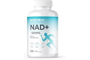 NUTRI PEAK Max Strength NAD+ Supplement | 1200MG | 120 Capsules | Increase NAD Levels | Enhance Anti Aging Effects | Increase Energy Levels | Improve Sleep Quality | Vegan & Gluten Free