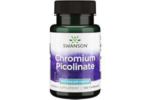 ‎SWANSON Swanson, Chromium Picolinate, 100 glutenfreie Kapseln, 200mcg Chrom je Dosis, Sojafrei, GMO frei, Geschmacksneutral