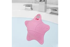 HengLiSam Bathtub Overflow Drain Cover, Bath Accessories, Soak Bath Overflow Drain Cover, Silicone Bath Tub Drain Plug with 5 Suction Cup, Add Water for Deeper Bath, Cute Tub Stopper (Pink)