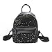 Produktbild gfjhgkyu Nützliche Büro Artikel Fashion Star Pailletten Kunstleder Frauen Schulter Rucksack Schule Reisetasche, grau Schwarz