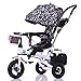 Produktbild Kind Indoor Outdoor Kleine Dreirad Fahrrad Boy's Bike Girl's Bike für 8 Monate - 6 Jahre Old Baby Drei Räder Trolley mit Markise, Aufblasbare Rad / Drehen Sitz / Dämpfung / Faltbar, Schwarz