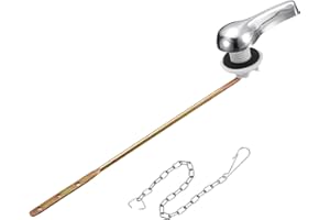 sourcing map Manija Inodoro Reemplazo Kit, Manija de Descarga de Cisterna de Inodoro Universal Frontal Montaje, Disparador Palanca Inodoro con Cadena para Baño Inodoro Tanque, ABS Hierro