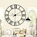 Produktbild FOOSKOO Desk Clock Wanduhren Große Metall Dekorative Römischen Ziffern 80CM 3D Skeleton Silent Black Uhr für Küche, Schlafzimmer, Garten, Wohnzimmer, Studie, Büro (größe : 80cm/31.5in)