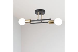 WOTTES lampadario moderno adatto a camere da letto, soggiorni, cucine, corridoi, ecc (oro nero)