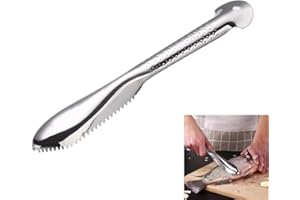 ZMREN Grattoir à écailles de Poisson, Écailleur de Poisson en 304 Acier Inoxydable, Enlever Les écailles de Poisson, Grattoir à Couteau à Poisson (28.5 * 4cm)