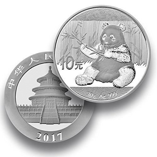 Preisvergleich Produktbild Silbermünze China Panda 30g - Jahrgang 2017 - 30g Feinsilber 999 - einzeln gekapselt