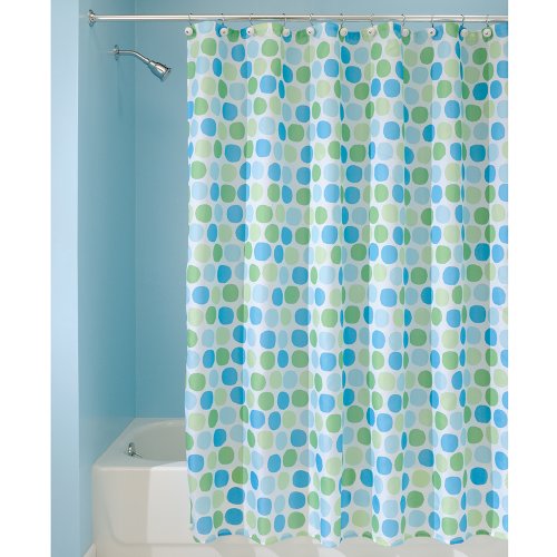InterDesign 37899EU Rialto Duschvorhang, 180 x 200 cm, blau / grün
