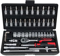 BLACKROBOT Sechskant-Bit-Steckschlüssel-Set, 34-teilig – Mit 1/4“, 3/8“, 1/2“ Antrieb & Aufbewahrungskoffer