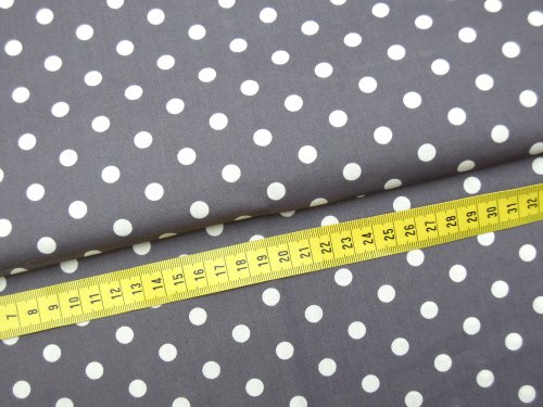 0,5m Stoff Punkte groß grau/ weiß 100% Baumwolle Meterware - 2