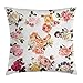 Produktbild Flower Decor Throw Pillow Cushion Cover, Vector Big Realistic Roses with Leaves Romantic Love Spring Time Garden Image, Decorative Square Accent Pillow Case, 20 X 20 inches, Multicolor