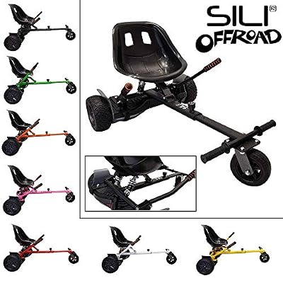 SILI® Kart à Suspension Hors Route pour Scooter à équilibrage Automatique à 2 Roues, Conception améliorée avec Suspension sous Le siège pour Un Confort Maximal (Noir)