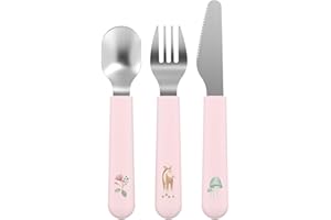 Mepal - Set de cubiertos infantiles de 3 piezas Mio Little Dutch - Cubiertos infantiles - Set de cubiertos con tenedor, cuchillo y cuchara para niños - Apto para lavavajillas - Fairy Garden