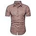 Produktbild BHYDRY Herren Sommer Casual Slim Kurzarm Bedruckte Hemden Top Beach Bluse