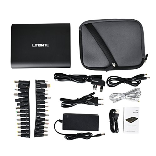 LitioniteÂ® Tanker 50000mah Power Pack Externe Batterie Akku Aluminium mit LED-Bildschirm - tragbare LadegerÃ¤t mit doppelt Usb 3A Schnellladung und Quick Charge 3.0 Technik + Usb Type-C + DC-Ausgang mit AnschlÃ¼ssen fÃ¼r Laptop - Power Bank Universal und kompatibel fÃ¼r Notebook, Macbook, Smartphone und Tablet