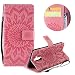 Produktbild Gurt Brieftasche für Huawei Mate 20 Lite,Rosa Handyhülle für Huawei Mate 20 Lite,Moiky Ziemlich Schöne Mandala Sonnenblume Geprägt Klappbar Kartenfächer Stoßdämpfende Ledertasche mit Stand