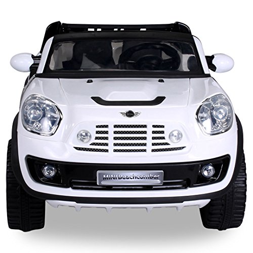 NEU Kinder Elektroauto Lizenzierter Original BMW Mini Beachcomber Lizenziert 2 x 45 Watt Motor Elektro Kinderauto Kinderfahrzeug (weiß)