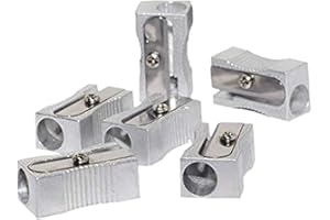 NUOBESTY 10Pcs Anspitzer Manuelle Metall Ein Loch Anspitzer für Die Meisten Größenstifte Silber