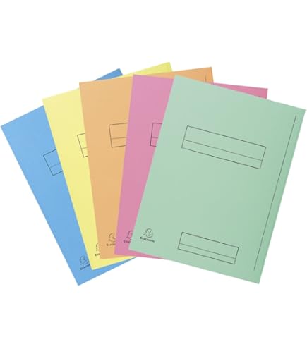 Stock Bureau - EXACOMPTA Paquet de 50 chemises 2 rabats SUPER 210 - 24x32cm - Couleurs assorties