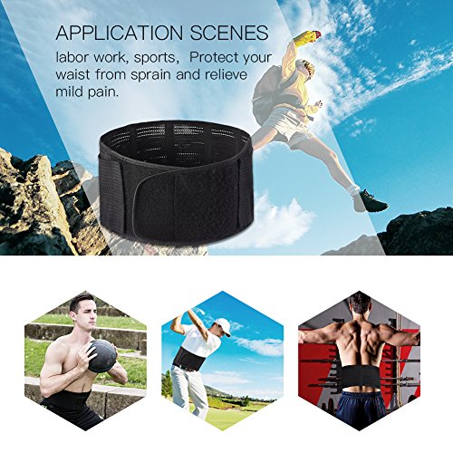 Pretty See Bauchgurt Rückenbandage mit Stabilisierungsstäben Verstellbarer Rückengurt Atmungsaktiv Bauchweggürtel für Alltag und Sport - 7