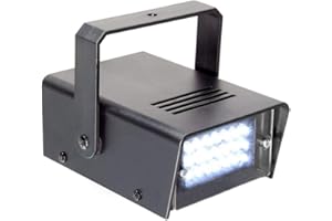 BeamZ Mini Strobe Light - Compact 10W LED Stroboscope Disco Effect Lighting with Adjustable Flash Rate, Mountable DJ Party Lamp, Ideal for Halloween, DJ Events, Home Parties & Stage Effects