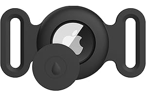 Meliya Custodia per Apple Airtag Collare Cani, Pet Custodia Protettiva in Silicone per Apple Airtag GPS Finder per Cani, Porta per Animali Domestici (Nero)