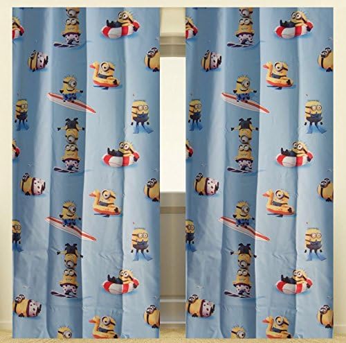 MINIONS BLACK OUT SURFER BLUE DESPICABLE ME CURTAINS 250CM X 140CM ( COMES AS PAIR OF 2) SALE