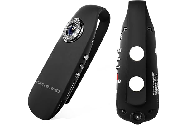 CAMMHD Body Cam 1080P 3-7 Heures Enregistrement en Un Clic Conception de Carte Externe avec Audio et Vidéo Bodycam Conférence Ride Extérieur (64G Inclus)