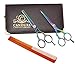 CANDURE®- Professional 5.5" Hairdressing Barber Salon Scissors, Thinning Scissors set , Multi Zebra with Gold Screw Plus Brown Presentation Case