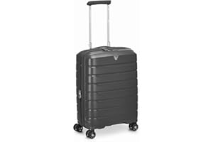 RONCATO B-FLYING Valigia Trolley Cabina Espandibile 4 Ruote 55x40x20/25 cm Rigida con Chiusura TSA, Bagaglio a Mano - ANTRACITE