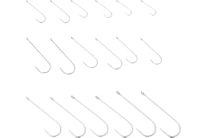 EMSea Lot de 90 hameçons de pêche en mer #1-#3/0 en acier à haute teneur en carbone pour brochet, morue, bar, goberge, conger, Tope, hameçon de pêche en mer avec cercle argenté