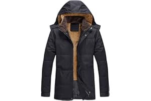 Celucke Winterjacke Herren Gefüttert Wattierte Jacke Warme Dicke Winter Parka mit Kapuze, Männer Daunenparka Mode Kapuzenjacke Steppjacke