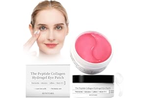 NHPY Parches Ojos - Almohadillas Para Los Ojo Con Colágeno Hidrogel Con Cafeína Para Las Ojeras,Reduce El Volumen De Bolsas y La Hinchazón,Almohadillas Antiarrugas Los Ojos,60 Unidades