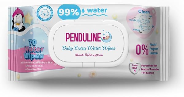 Penduline Baby Wipes With Extra 99% Water |70pcs | Calendula | Safe for New Born | Sensitivie Skin | Zero Alcohol - Frag