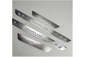 SANQIUTOU Protection Seuil de Porte Voiture pour Vauxhall Opel Grandland X, Bande Décorative Anti-Usure de Seuil Matériau en Acier Inoxydable, 4Pcs