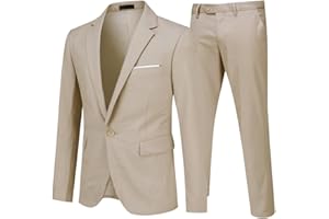 Allthemen Abiti da Uomo Abito da Sposa Slim Fit a 2 Pezzi Abito da Lavoro con Un Bottone Giacche Blazer Pantaloni