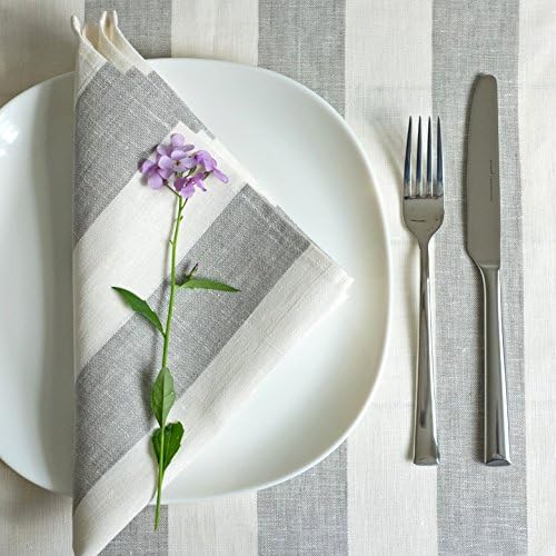 Varvara Home 1603/ Set of 4 Napkins Rissa 20"x20", 100% linen (grey)