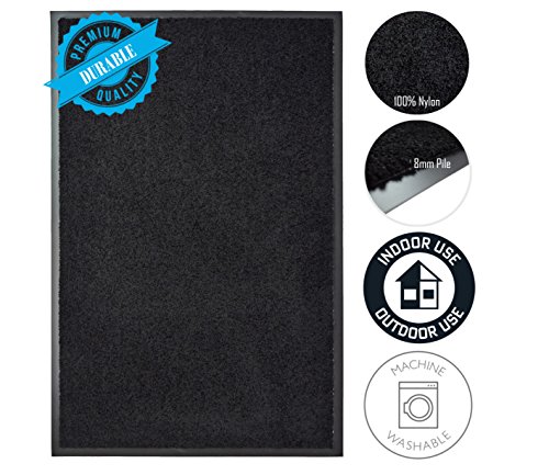 Premium Fußmatte in attraktiver Optik , Schmutzfangmatte, Fußabtreter, Türmatte 40x60cm oder 80x120cm, Matte, Schmutz-Fang-Matte, Sauber-Lauf-Matte, Fußmatte 4060cm oder 80120cm, Fuß-Matte, Waschmaschinen geeignet und Anti-Allergisch, für Restaurants, Gaststätten und Hotels (40 x 60 cm, schwarz) - 3