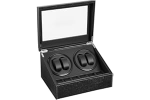 MOOPHYSHAM Remontoir Montre Automatique 4 + 6, Boitier Remontoir Montre Rotate Watch Winders Boîte à Bijoux de Rangement en Cuir PU avec Moteur Silencieux