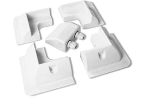 NUZAMAS Solar Panel Mounting Side Brackets Corner 4 corners & Double Cable Entry Gland for Motorhomes Boats Caravans RV Boats Sheds UV-resistant - White