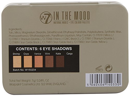 w7 In the Mood natural nudes eye shadow palette – Make up palette mit 6 pigmentierten leuchtenden lidschatten - 2