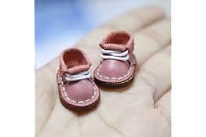 XiDonDon Doll Shoes Leather Shoes for Ob11,Molly,GSC, 1/12BJD, Body 9 Doll Accessories (Pink)