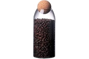 LA LLARETA Barattoli di Conservazione in Vetro, Barattolo Caramelle ​Trasparenti, barattoli Vetro Ermetici, con Sughero, Cucina Contenitori Alimentari per Spezie, Zucchero, Caffè, Biscotti (1200ml/42oz)