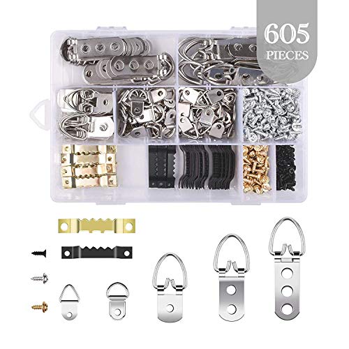 L'émouchet - Kit para colgar marcos de fotos de 605 piezas con 7 modelos de perchas y tornillos resistentes para decoración del hogar, marco creativo para colgar cuadros