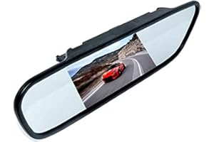 Auto Wayfeng WF® 4,3 Pouces LCD 16: 9 écran TFT Voiture véhicule rétroviseur Moniteur pour caméscope DVD/VCR/Voiture (DC 12V / PAL/NTSC / 2 Voies entrées vidéo)