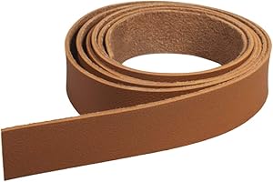 Rayher 83035538 Cinta de cuero sintético, 138x2 cm, color marrón cobrizo, Tira de polipiel para manualidades
