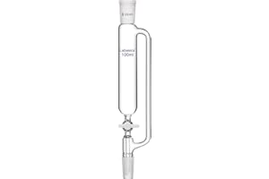Labasics 100 ml Druckausgleich Zusatz Trichter, Borosilikatglas Tropftrichter 24/40 Gelenk mit PTFE-Hahn für Labor, 100 ml