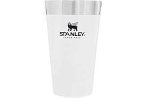 Stanley Adventure Stacking Beer Pint 0.47L - Travel Mug Keeps Drinks Cold For 4 Hours - Stainless Steel Thermal Cup - Stacks Infinitely - Double Wall Vacuum Insulation - Dishwasher Safe - Polar White