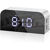 Vinabo Digital Bedside Alarm Clock | 2 USB Charging Ports, Table Clock, 2 Levels of Brightness, for Bedroom